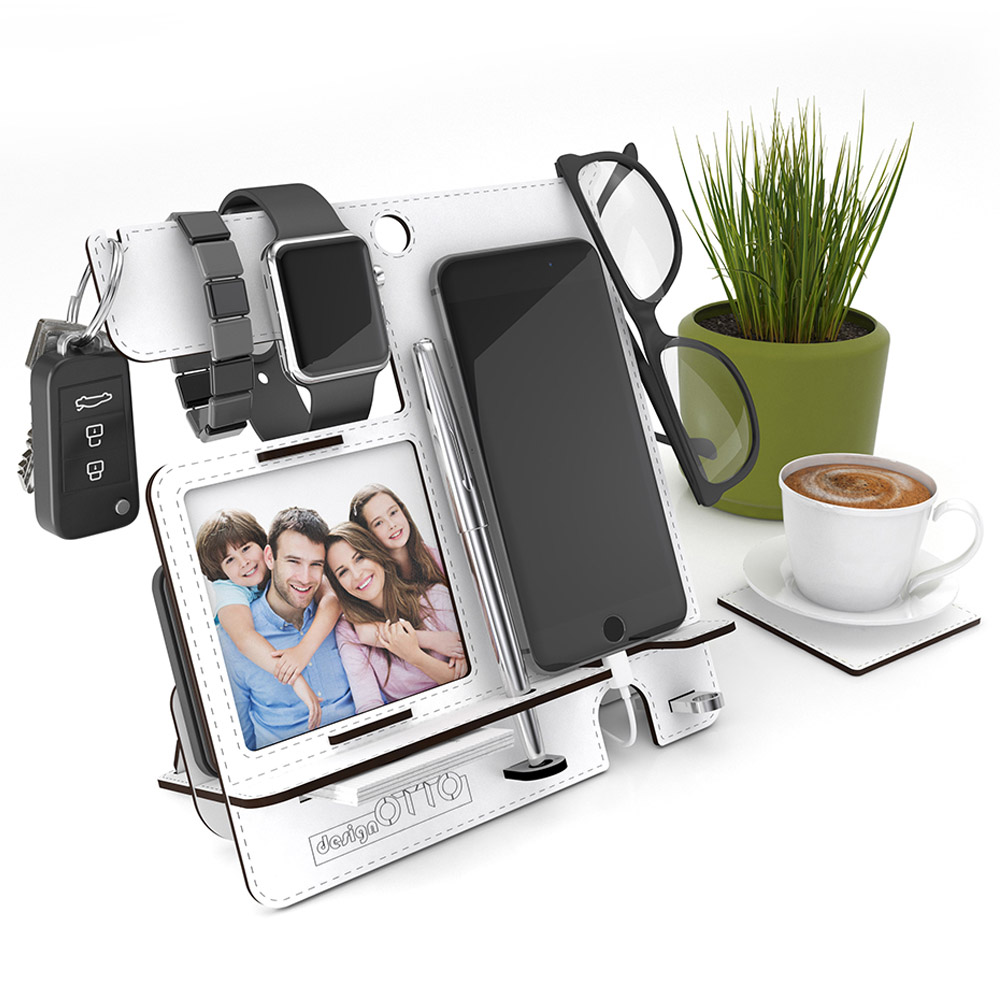 Home Canvas - Storage Organizer Charging Station For Multiple Devices - White