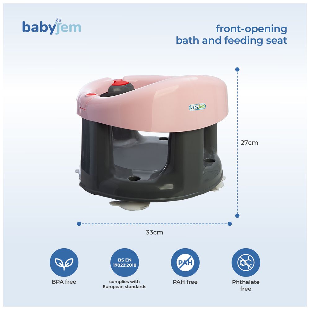 Babyjem - Anti-Slip Baby Bath & Feeding Seat - Pink