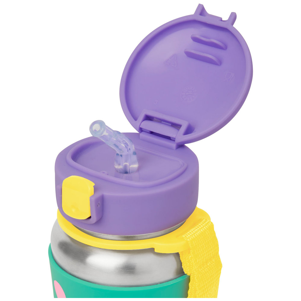 Skip Hop - Zoo Steel Straw Bottle, Kids Water Bottle - Unicorn, 350 mL