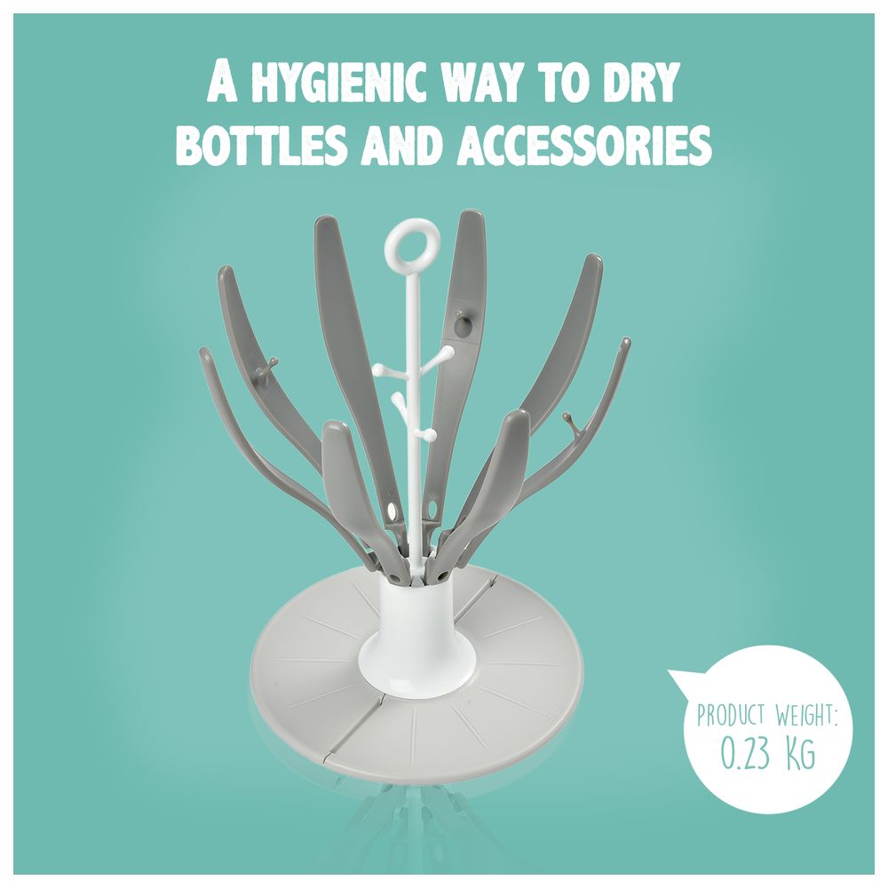 Beaba - Flower Foldable Draining bottle Rack - Grey