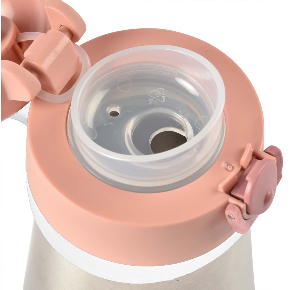 Beaba - Stainless Steel Bottle with Handle - 350Ml - Old Pink
