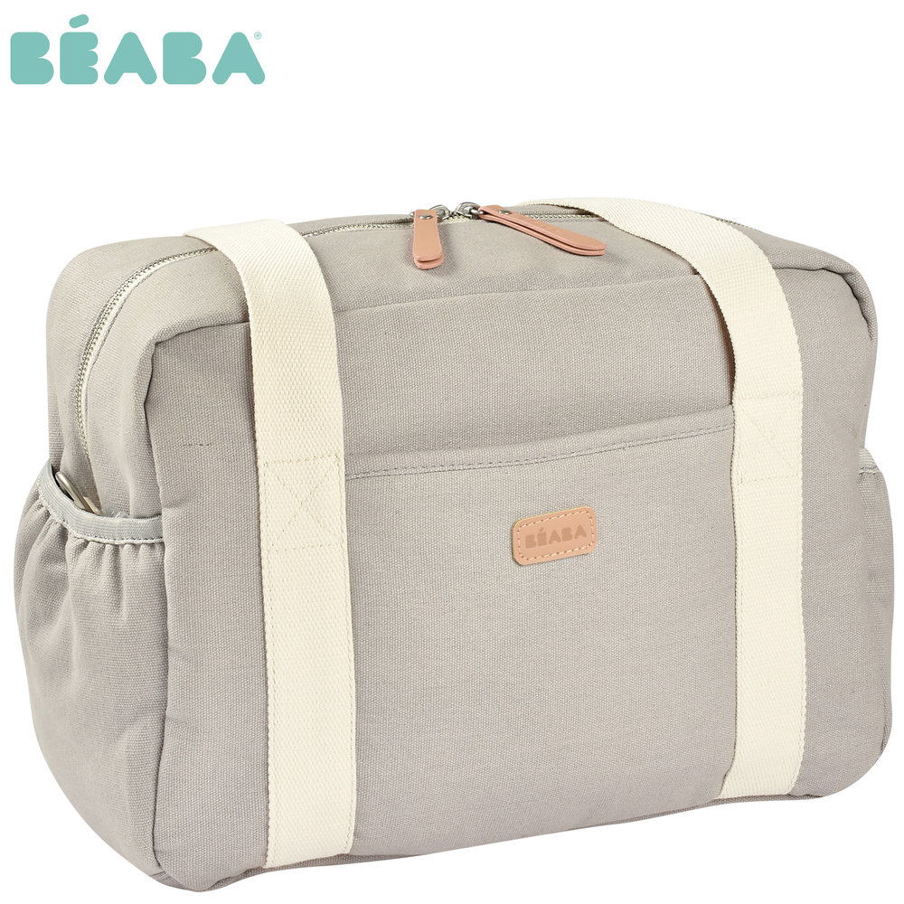 Beaba - Paris Baby Diaper Bag with Changing Mat, Spacious Travel Diaper Bag - Light Mist