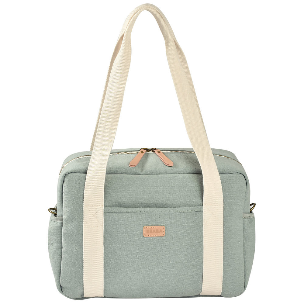 Beaba - Paris Baby Diaper Bag with Changing Mat, Spacious Travel Diaper Bag - Sage Pink