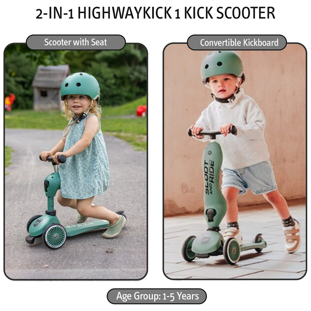Scoot & Ride 2-in-1 Highwaykick 1 Scooter – Forest