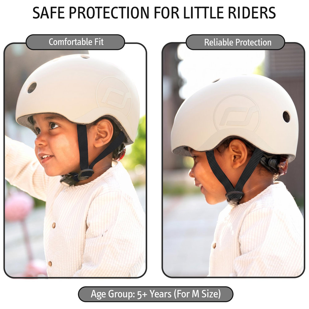 Scoot & Ride - Kids Helmet S-M, Adjustable Safety Helmet for Kids - Ash