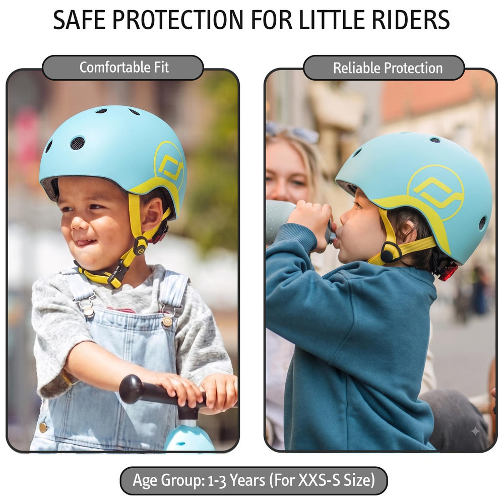 Scoot & Ride - Baby Helmet XXS-S, Adjustable Safety Helmet - Blueberry