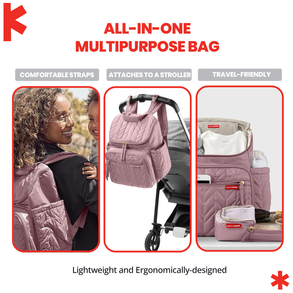 Skip Hop - Forma Diaper Backpack - Mauve Mist