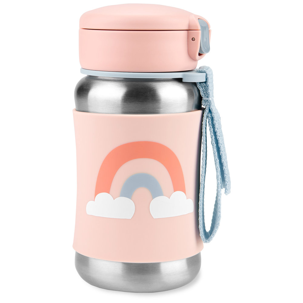 Skip Hop - Spark Style Steel Straw Bottle, Kids Water Bottle - Sky