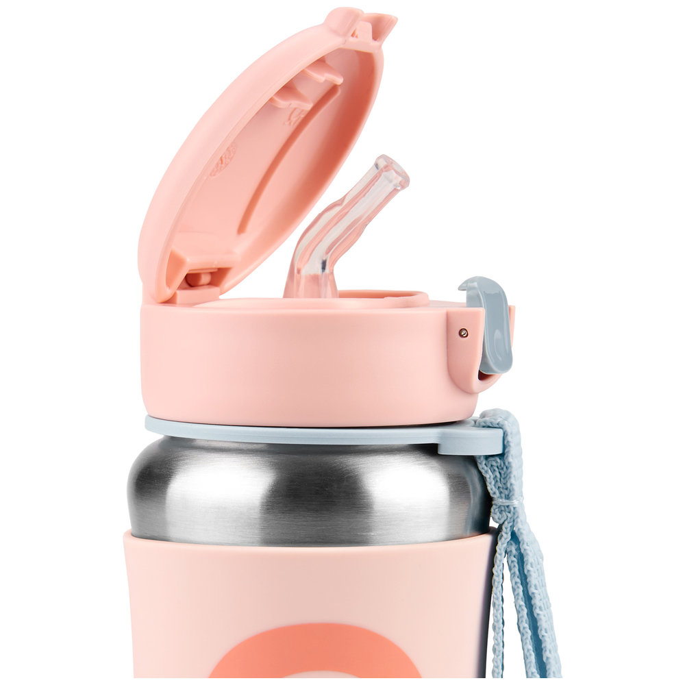 Skip Hop - Spark Style Steel Straw Bottle, Kids Water Bottle - Sky