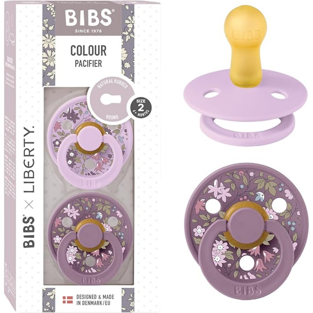 Bibs - Liberty Camomile Lawn Latex Pacifier S2 - 6M+ - 2pcs - Violet Sky Mix