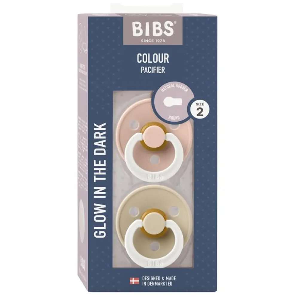 Bibs - Colour Baby Glow Pacifier 6-12 Months, Size 2, Pack of 2