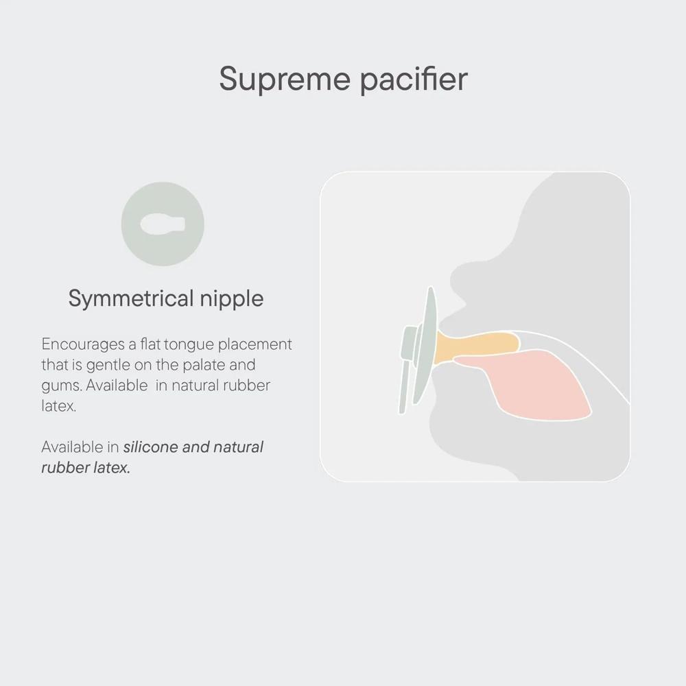 Bibs - Supreme S1 Pacifiers - 0-6M - Pack of 2 - Ivory/Sage