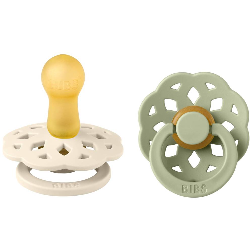 Bibs - Boheme S2 Pacifiers - 6M+ - Pack of 2 - Ivory/Sage