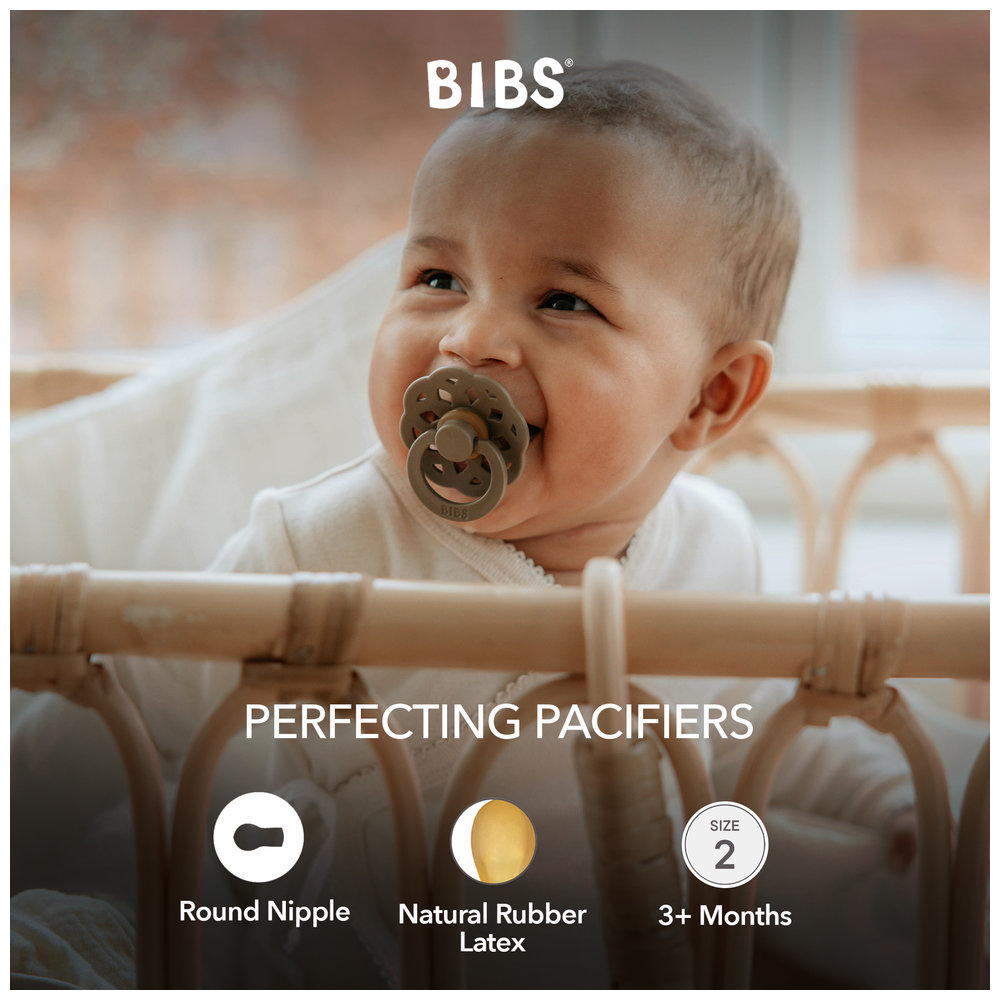 Bibs - Boheme S2 Pacifiers -6M+ - Pack of 2 - Woodchuck/Blush