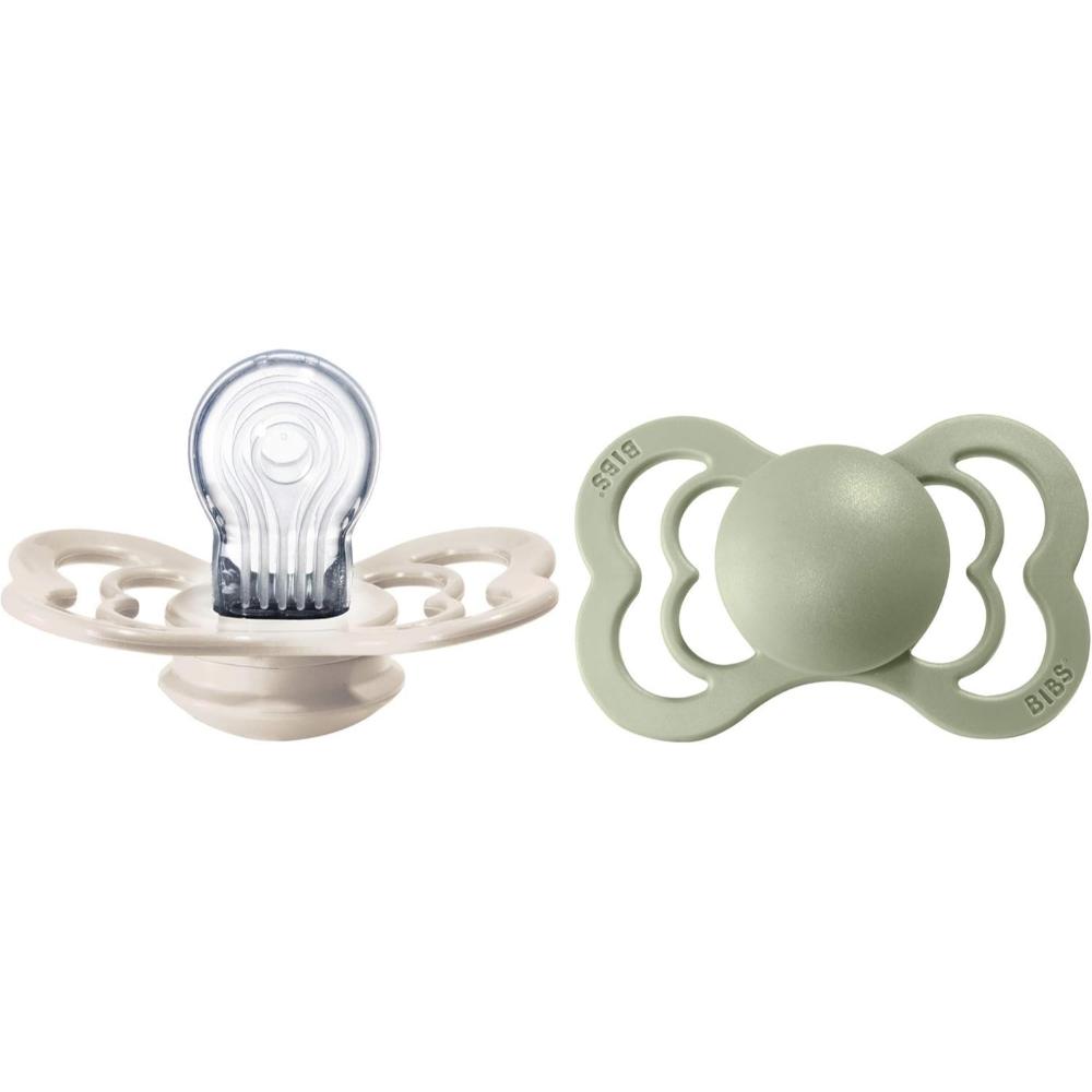 Bibs - Supreme S2 Pacifiers - Pack of 2 - Ivory/Sage