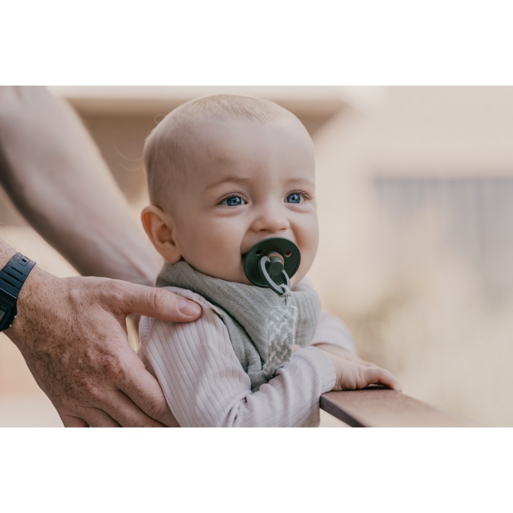 Bibs - Pacifier Clip - Sage/Ivory