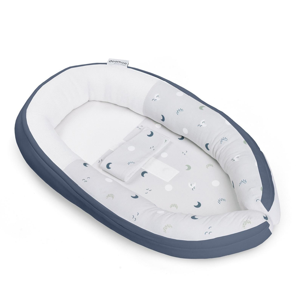Doomoo Cocoon Baby Nest - Blue Grey Moon