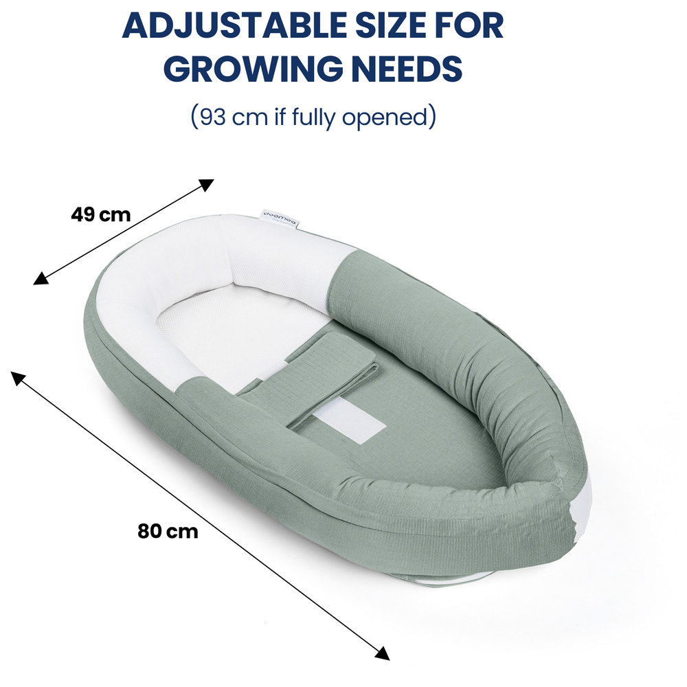 Doomoo Cocoon Baby Nest - Jersey Green