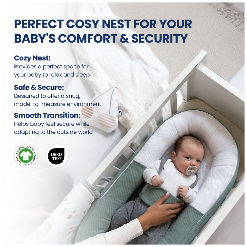 Doomoo Cocoon Baby Nest - Jersey Green