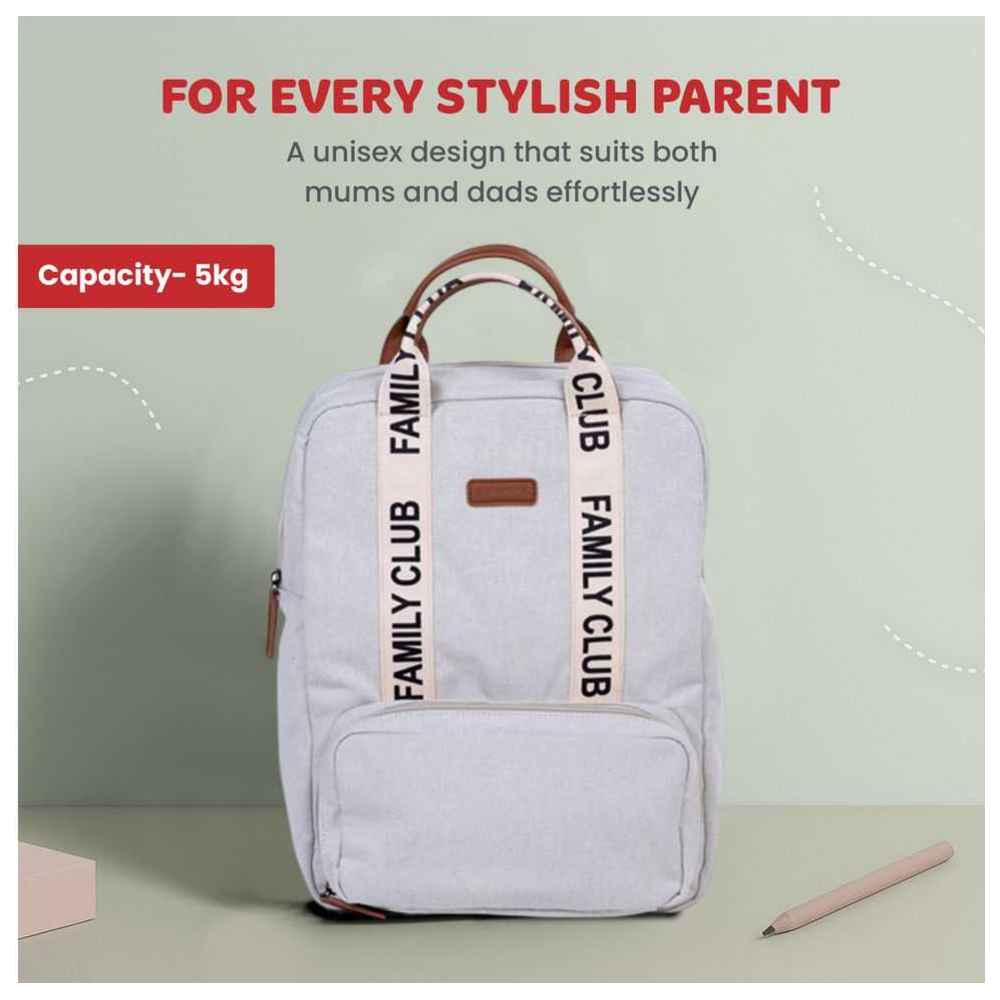 Childhome - Signature Canvas Family Club Backpack - Off White