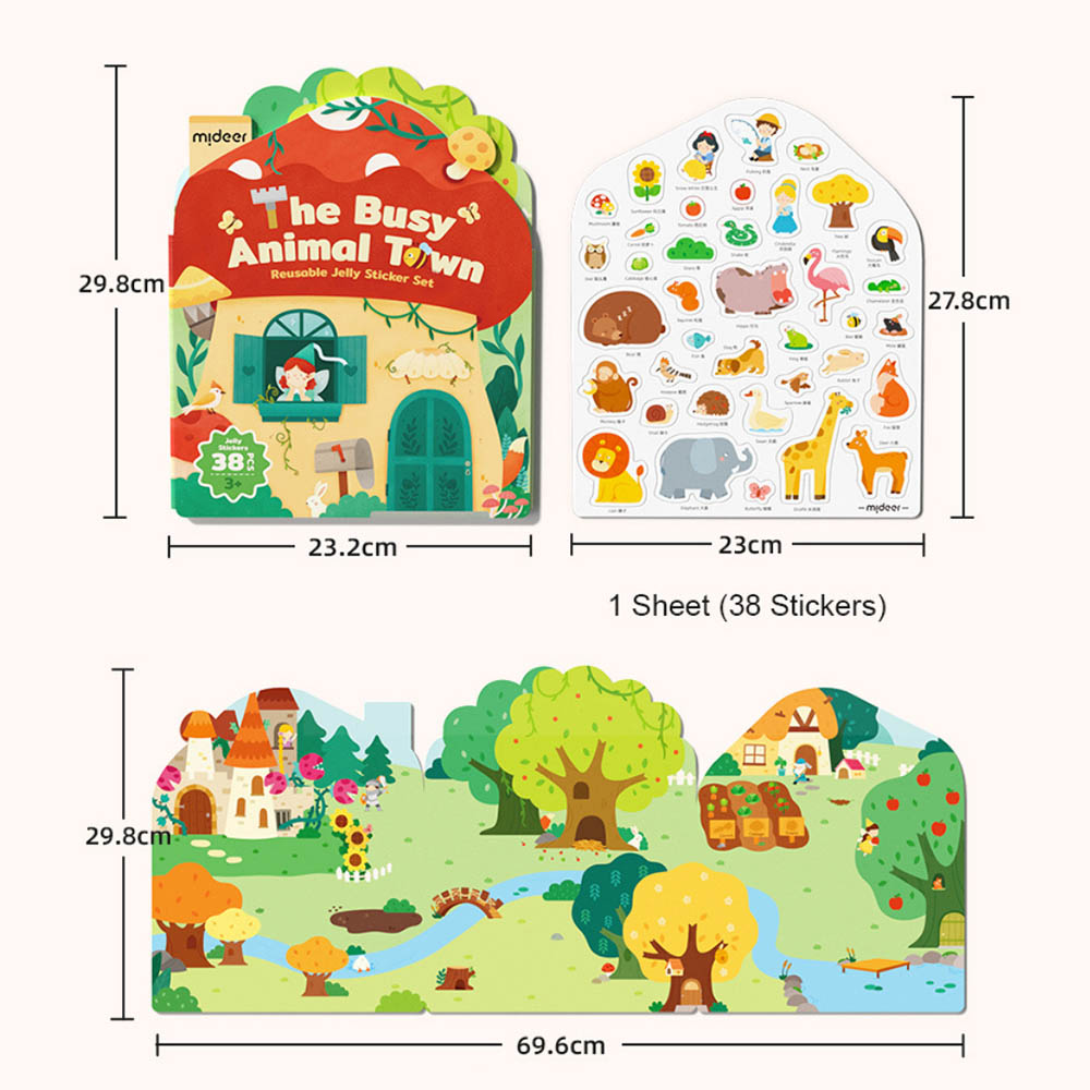 Mideer Reusable Stickers - Animal Town