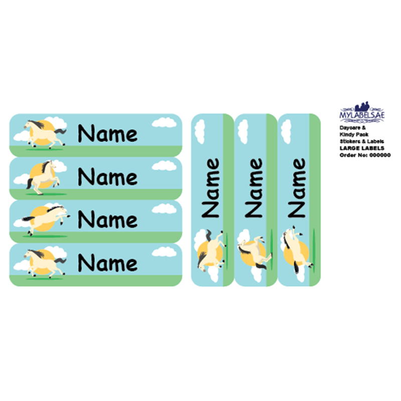 Mylabels - Personalized Labels - Adventures Horse - Pack of 30 - Large
