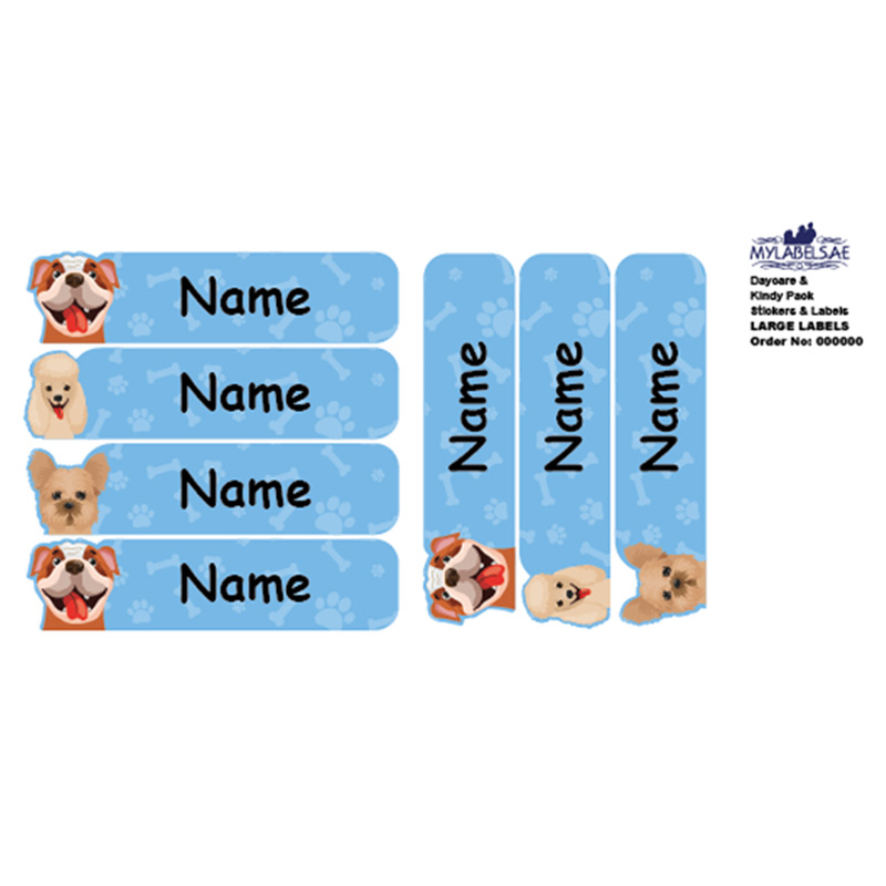 Mylabels - Personalized Labels - Lovely Dogs - Pack of 30 - Large