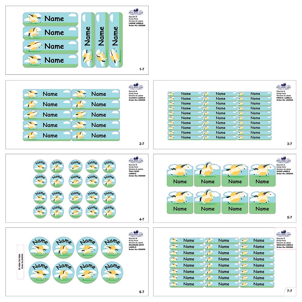 Mylabels - Personalized Labels - Adventures Horse - Pack of 107