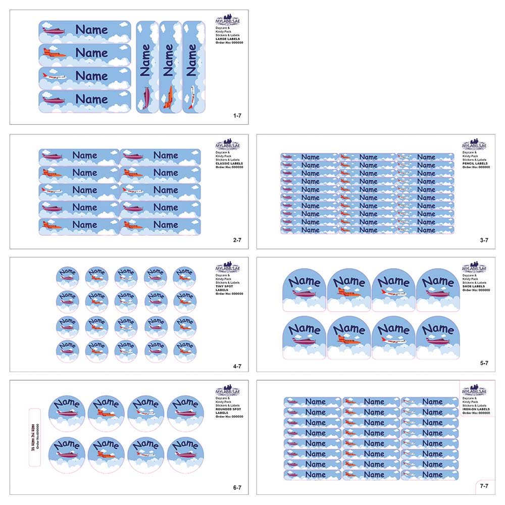 Mylabels - Personalized Labels - Airplane - Pack of 107