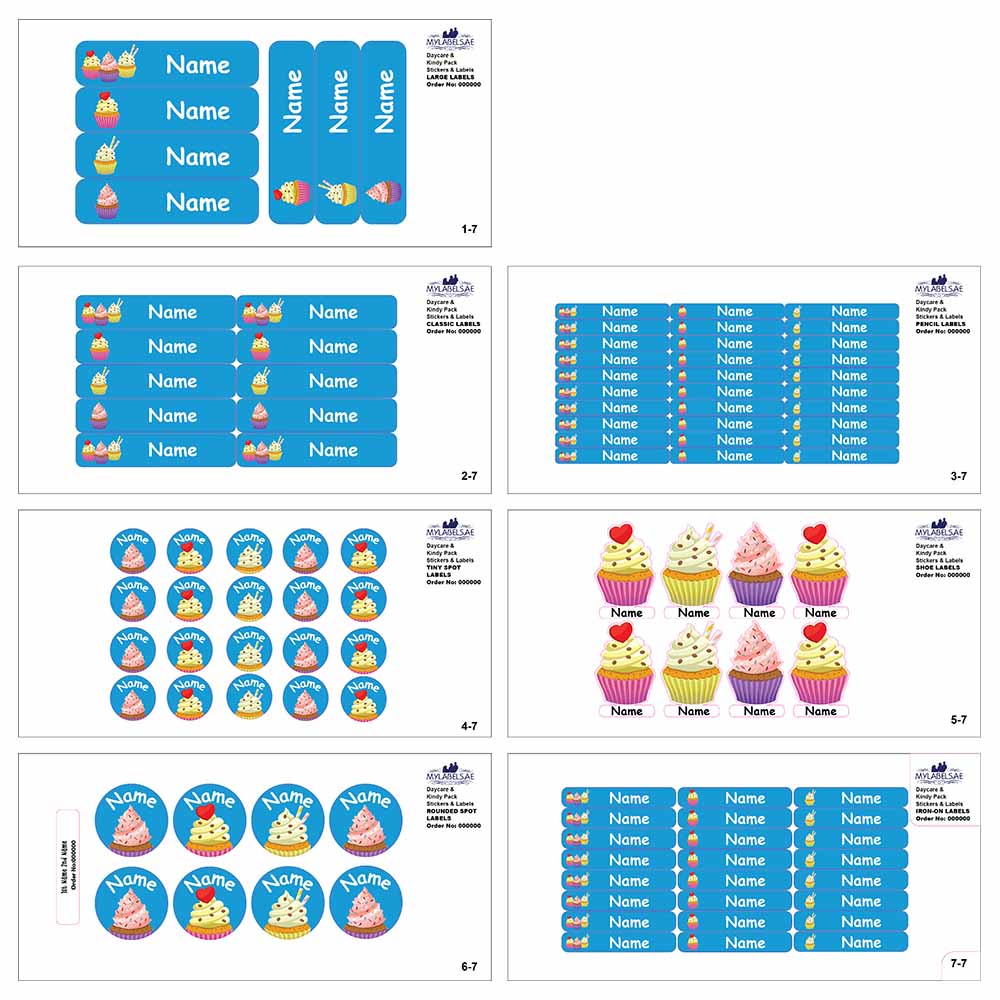 Mylabels - Personalized Labels - Sweet Cup Cake - Pack of 107