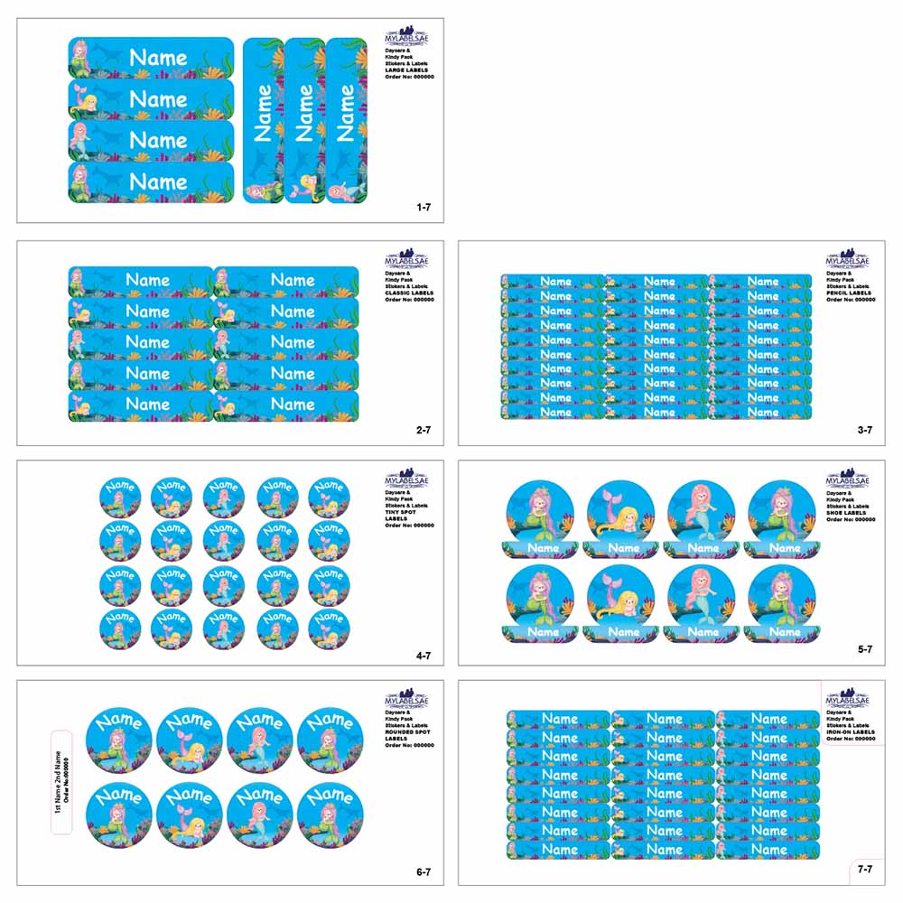 Mylabels - Personalized Labels - Mermaid - Pack of 107