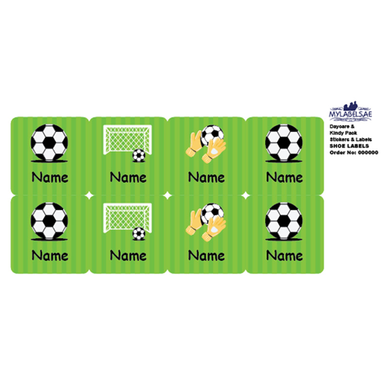 Mylabels - Personalized Shoe Labels - Soccer - Pack of 12