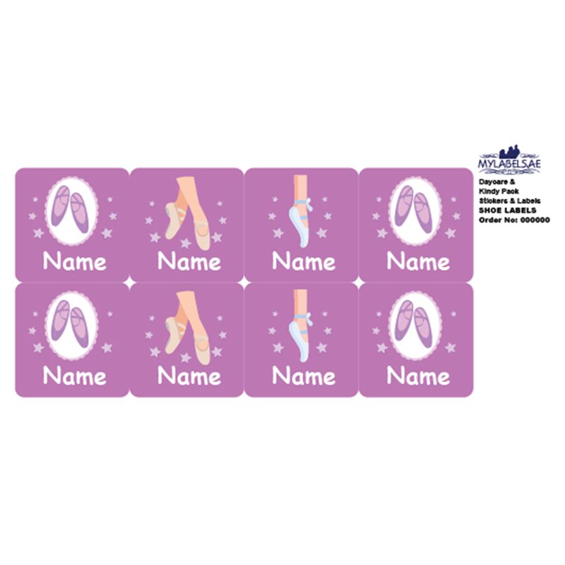 Mylabels - Personalized Shoe Labels - Ballet - Pack of 12