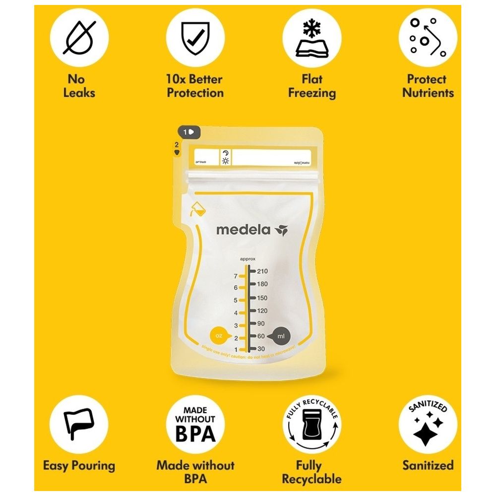 Medela - Easy Pour Breast Milk Storage Bags 210 ml - 50 pcs