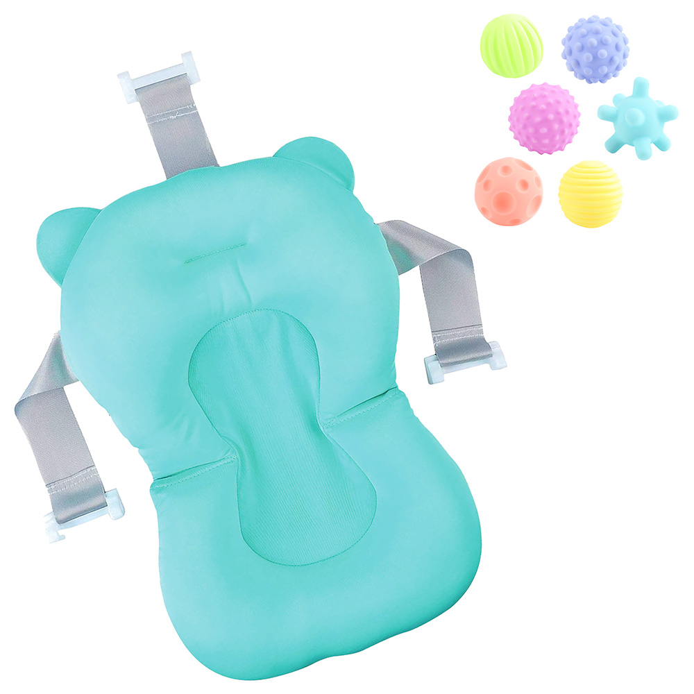 Moon - Anti-Slip Baby Bath Pad With 6pcs Textured Soft Balls