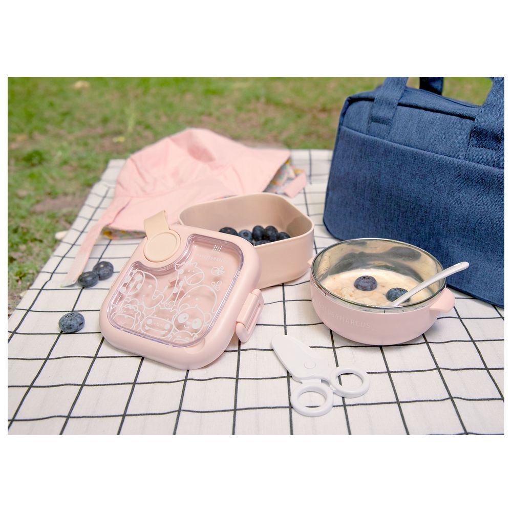 Marcus & Marcus - Travel Feeding Set With Spoon & Scissors - Pink
