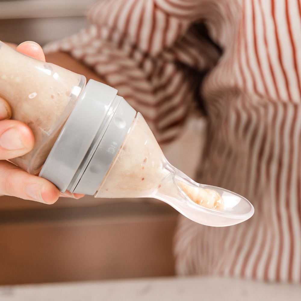 Haakaa - Silicone Baby Food Dispensing Spoon - Grey