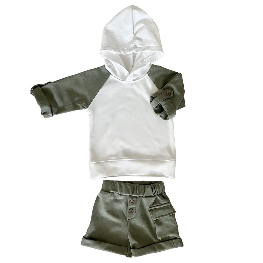 Mon.amelissa Hoody Terry Street Lounge Set Hunter - White - 2 Pcs