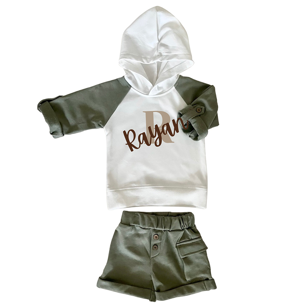 Mon.amelissa Hoody Terry Street Lounge Set Hunter - White - 2 Pcs