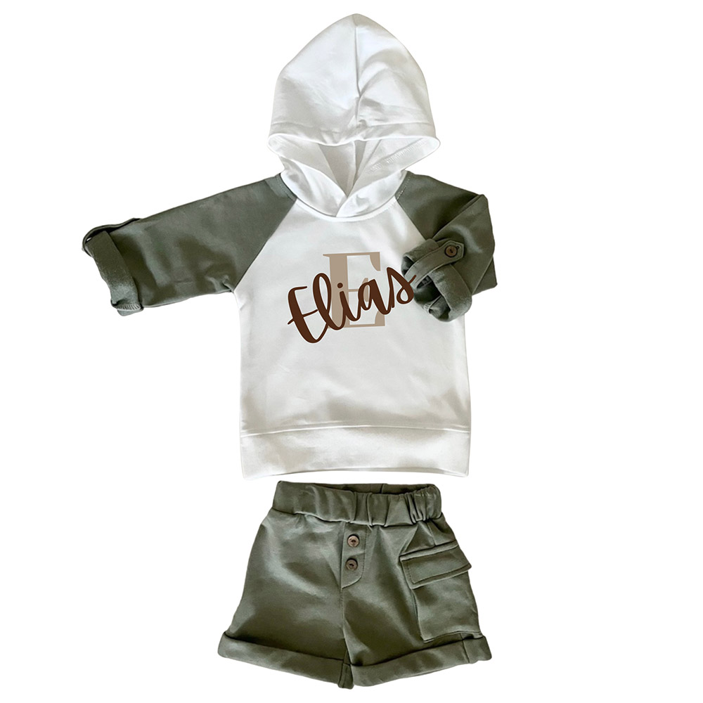 Mon.amelissa Hoody Terry Street Lounge Set Hunter - White - 2 Pcs