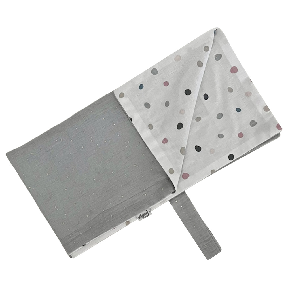 Mon.Amelissa - Personalised Cotton Blanket With Hanger - Dusty Blue - 70x70cm