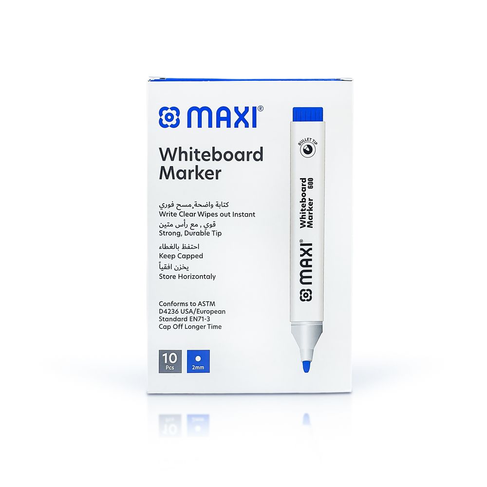 Maxi - Bullet Tip Whiteboard Marker - Blue - 10pcs
