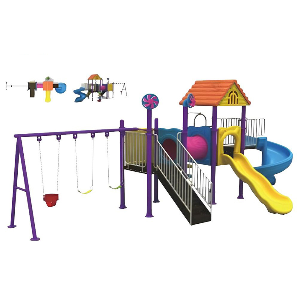 Myts - Outdoor Playground With 3 Swings and Backyard Slide