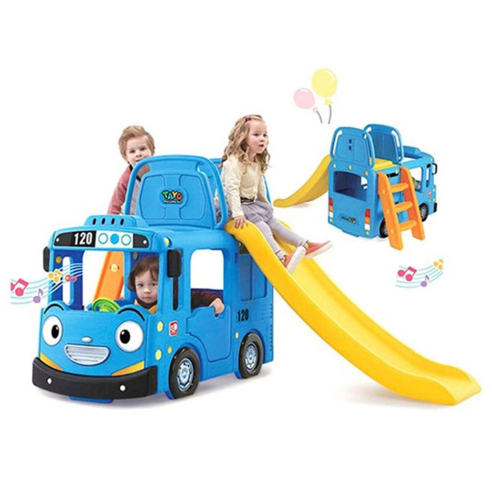 Myts - 3-in-1 Little School Bus Slide Play Set - Blue