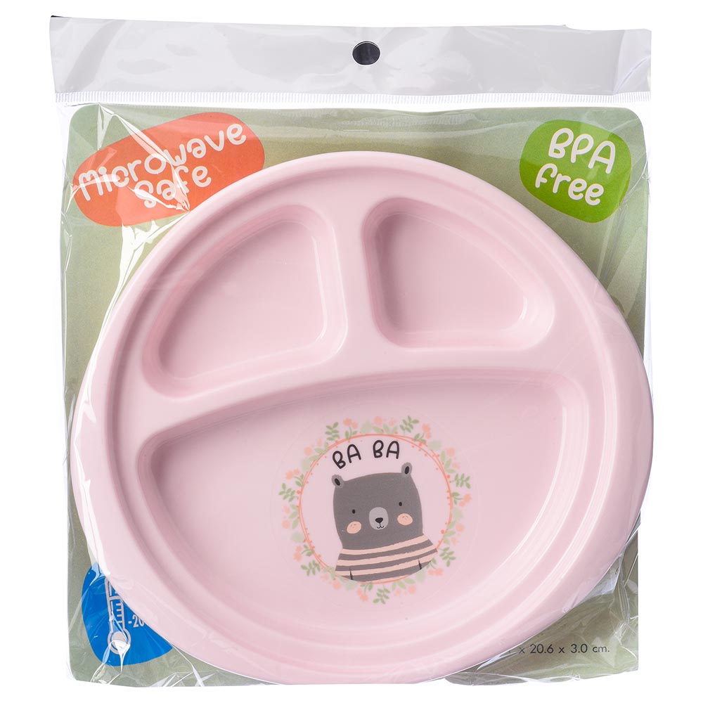 Uniq Kidz Baby Divided Feeding Plate - Pink