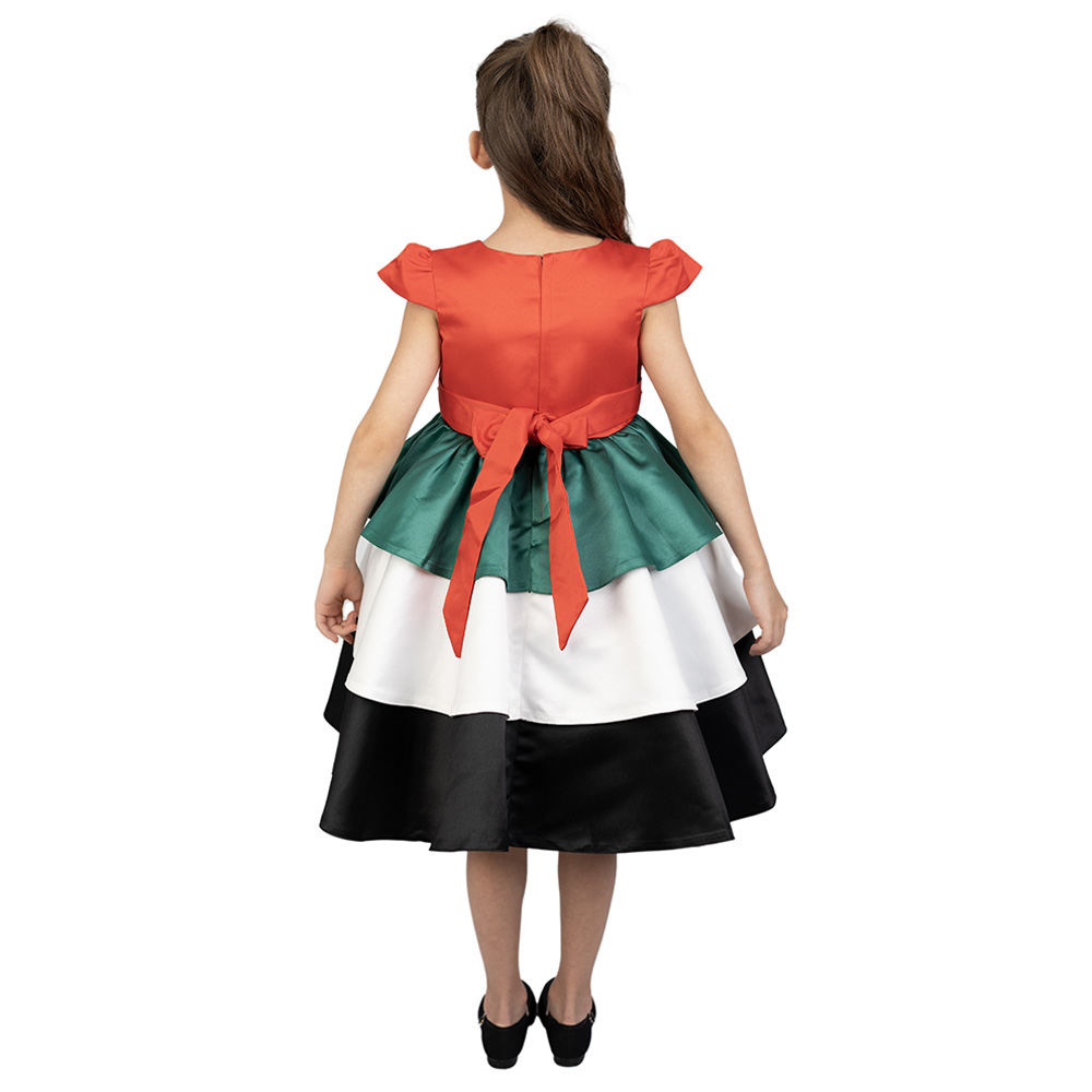 D' Daniela Uae National Day Flag Dress with Belt - Gold