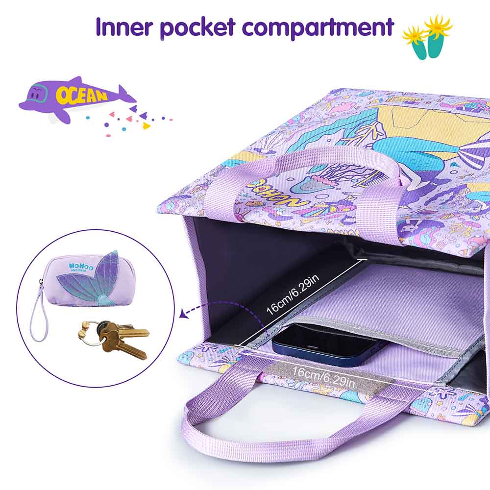 Nohoo - Mermaid Hand Lunch Bag - Purple - 8.27-Inch
