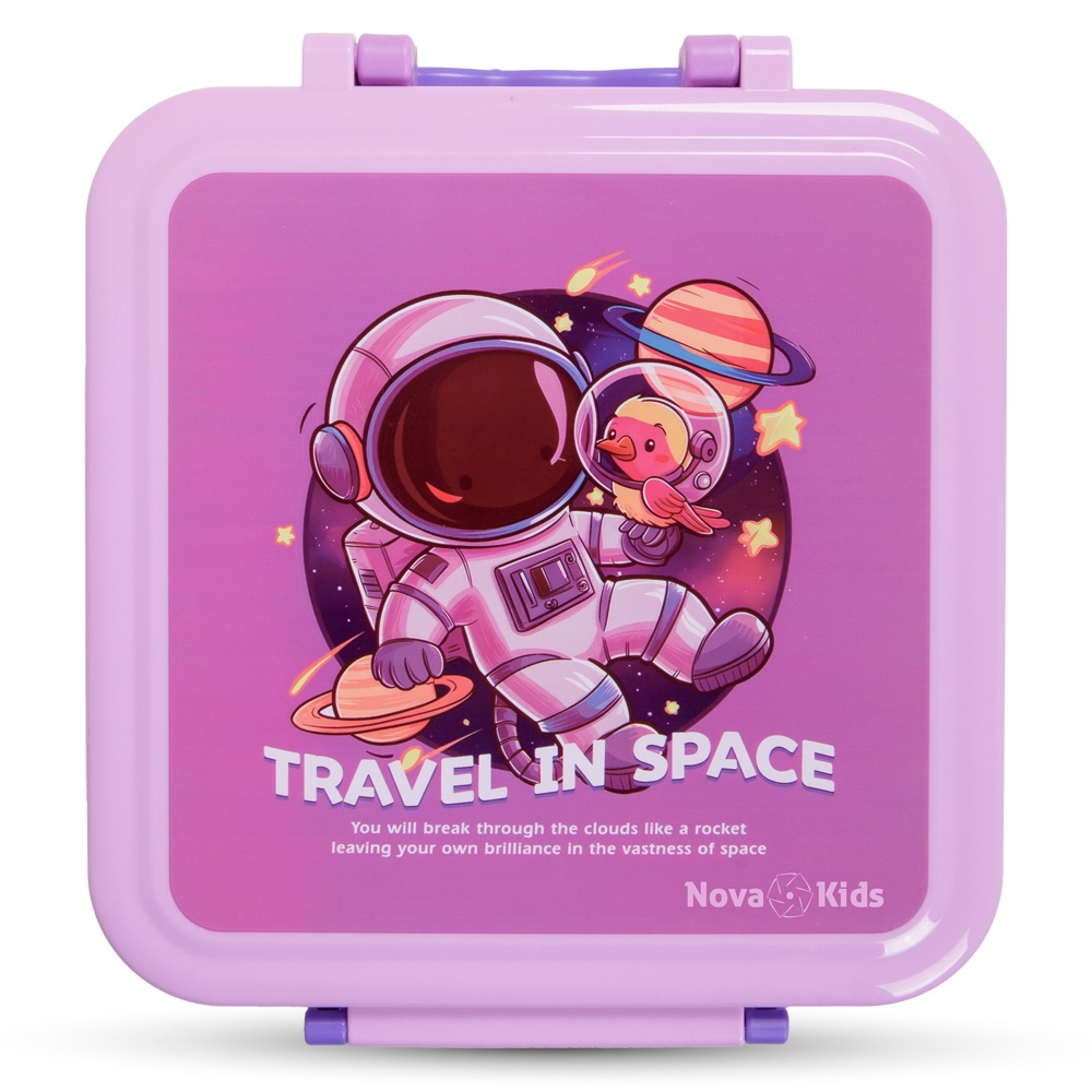 Nova Kids - Bento Lunch Box Set 3 Compartments - Astronaut Purple