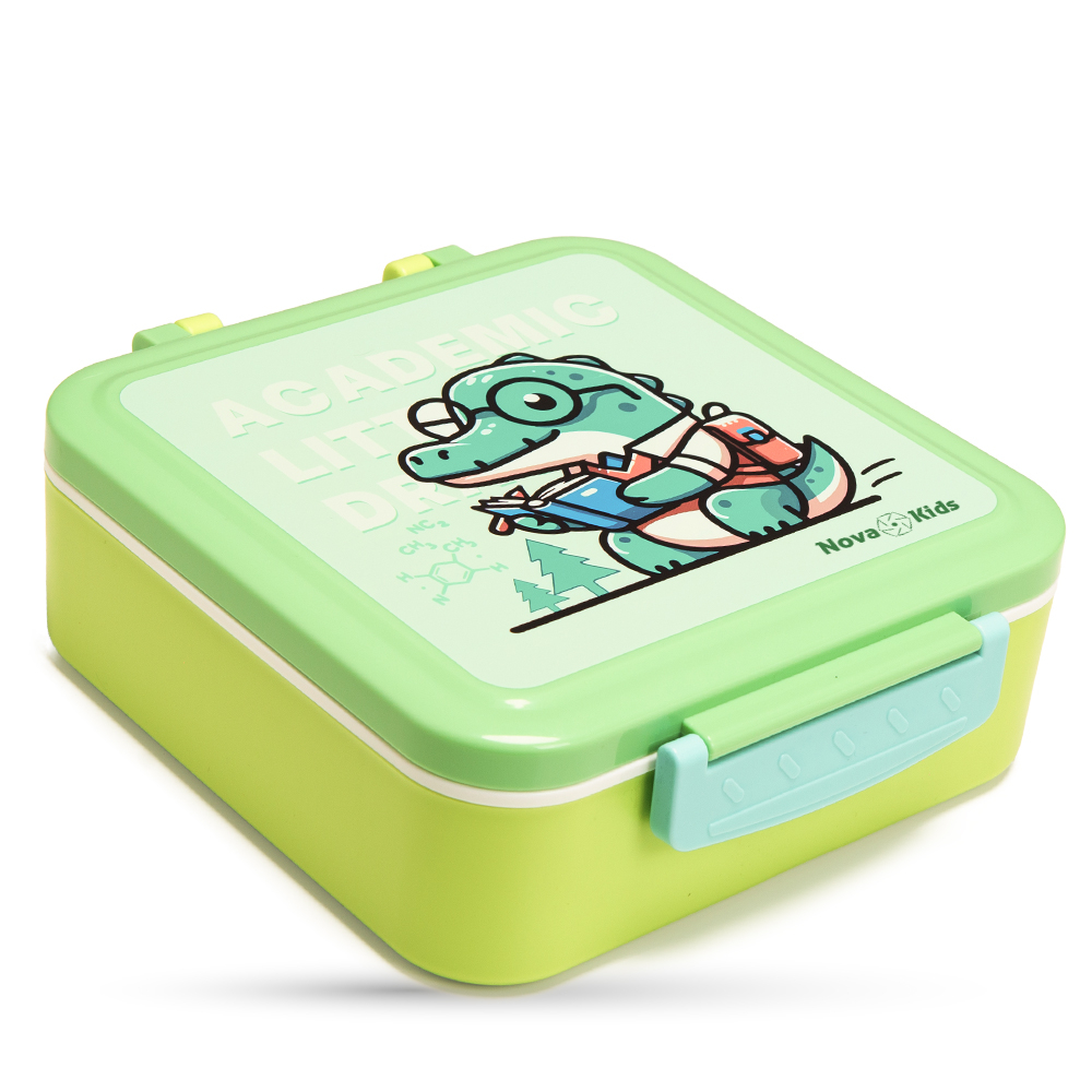 Nova Kids - Bento Lunch Box Set 3 Compartments - Dino Green
