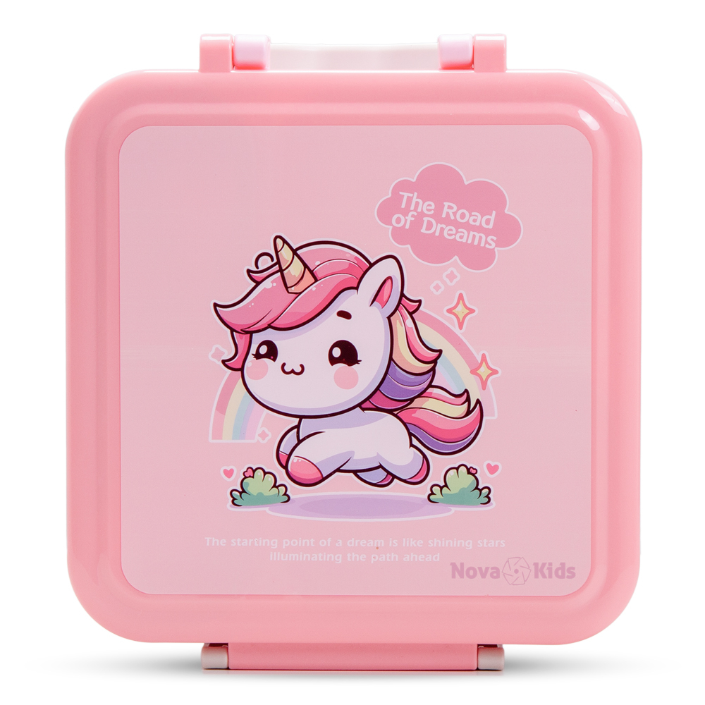 Nova Kids - Bento Lunch Box Set 3 Compartments - Unicorn Pink